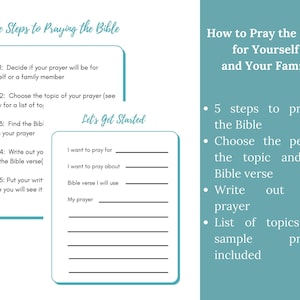 Printable Prayer Guide How to Pray the Bible for Yourself and Your ...