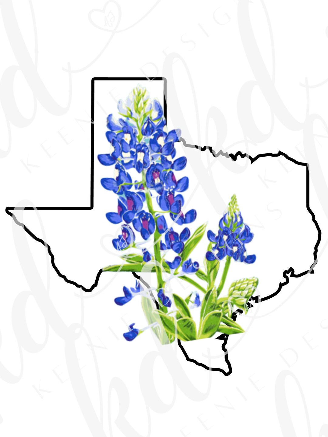 Texas Shaped State Flower PNG Texas State With Bluebonnet Texas State ...