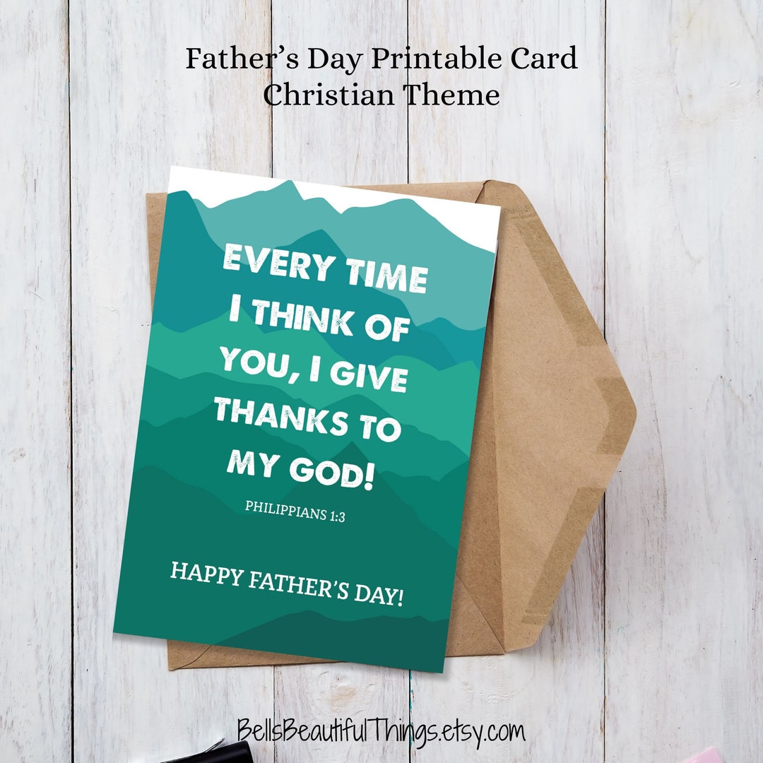 Printable Christian Father's Day Greeting Card Give Thanks to God Card ...