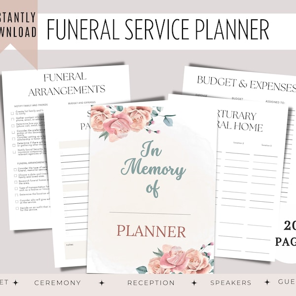 Celebration of Life Event Planner - Etsy