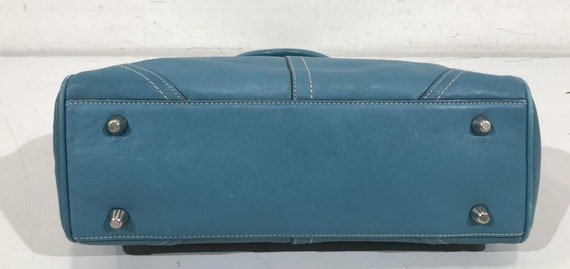 Coach Authentic Teal Leather Handbag - image 5