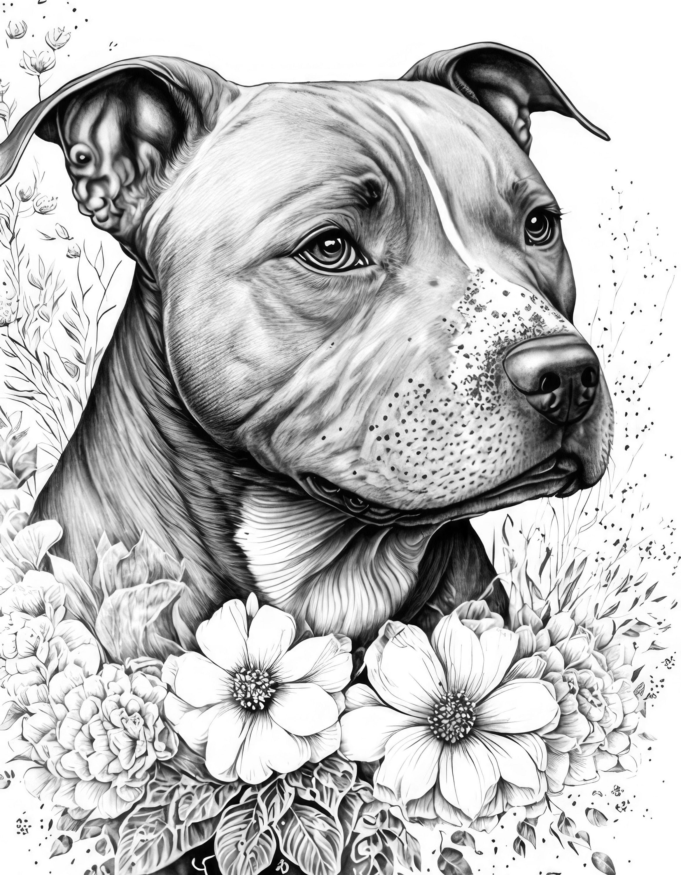 Pitbull Coloring Sheets