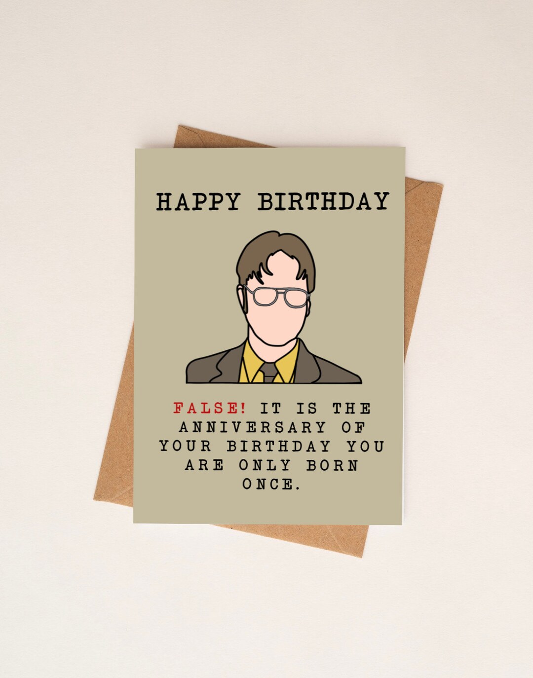 Happy Birthday Card, Dwight Schrute Card, the Office Card, Funny ...