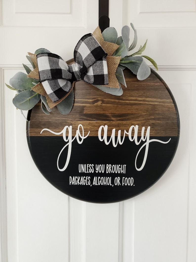 Go Away Sign / Front Door Hanger - Etsy