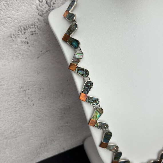 Unique Abalone, Copper, and 925 Sterling Silver E… - image 5