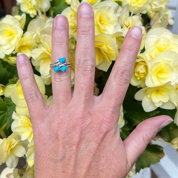 Vintage Estate Sterling Silver Turquoise Ring - image 7