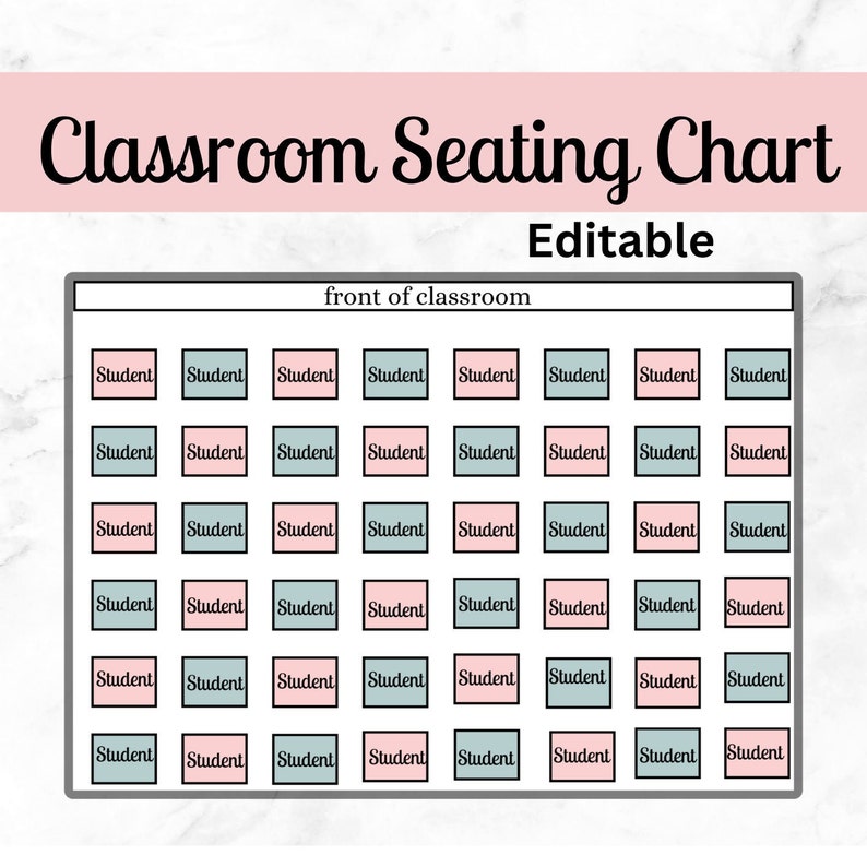 Classroom Seating Chart Template, Editable Seating Chart, Teacher ...