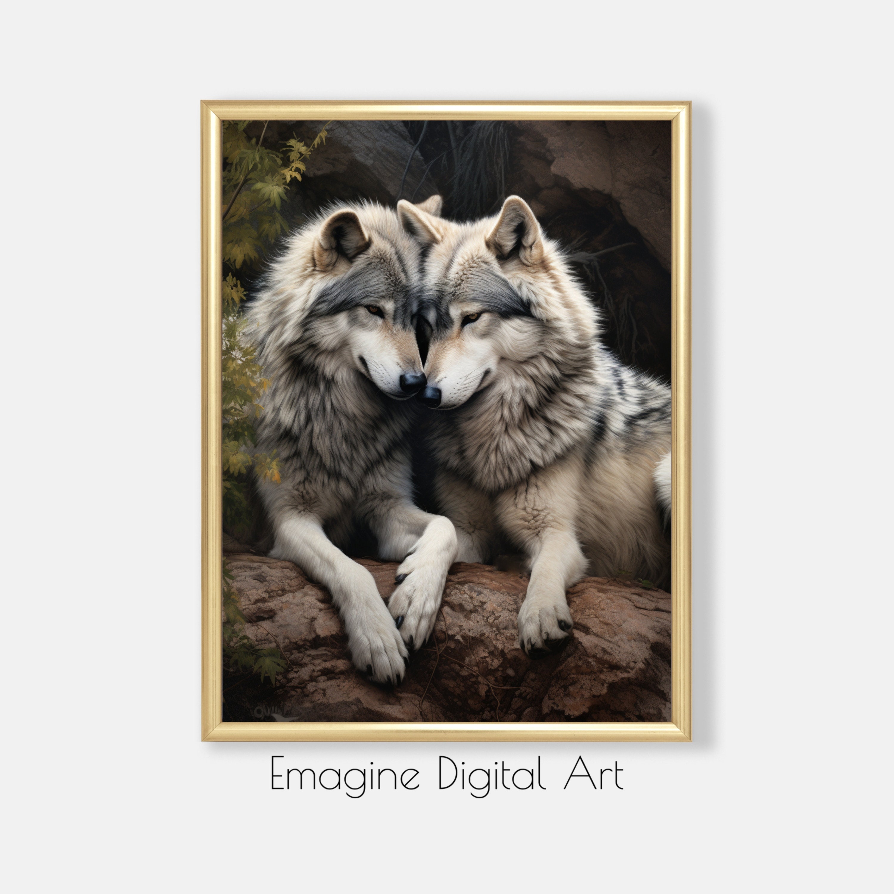 PRINTABLE ART Wolves Cuddling Photograph Wildlife Wall Decor Animal Art ...