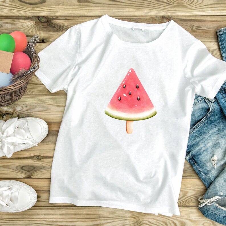 Watercolor Watermelon Clipart Watermelon Slices & Popsicle Clip Art ... image.