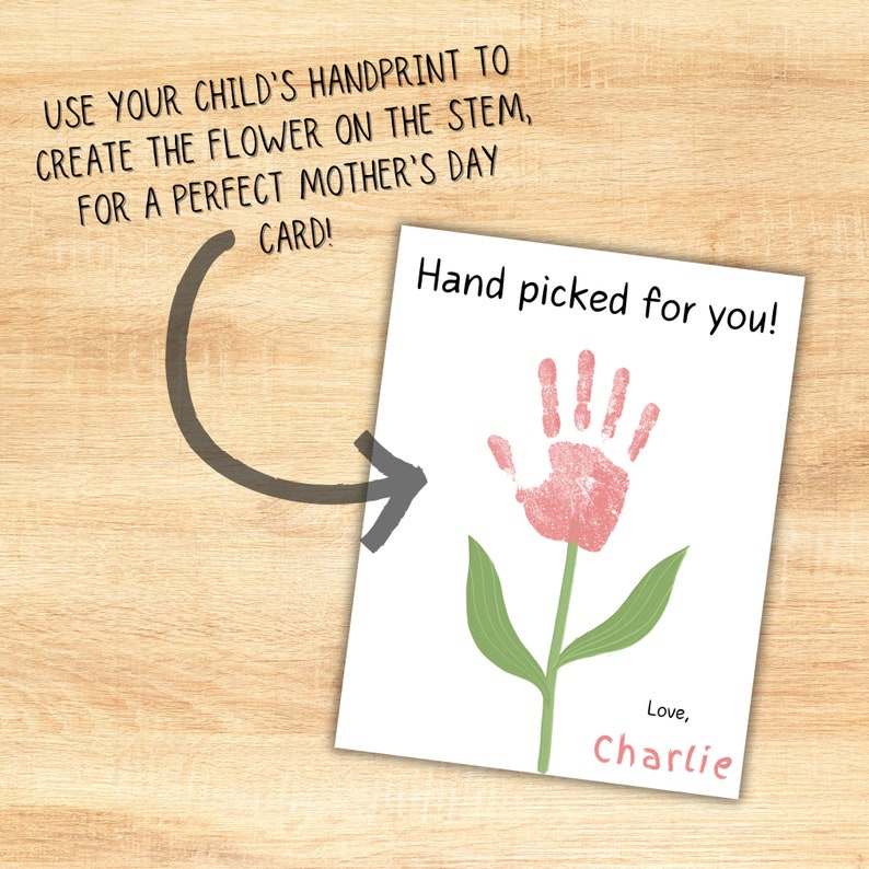 Mother's Day Flower Printable Kids Handprint Keepsake Teacher and ...