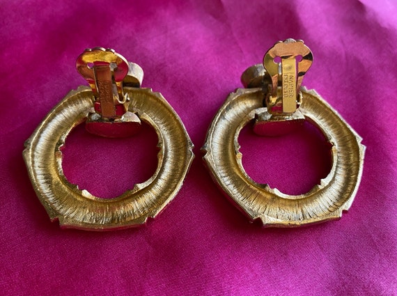 Vintage 80s style NAPIER door knocker earrings ch… - image 6