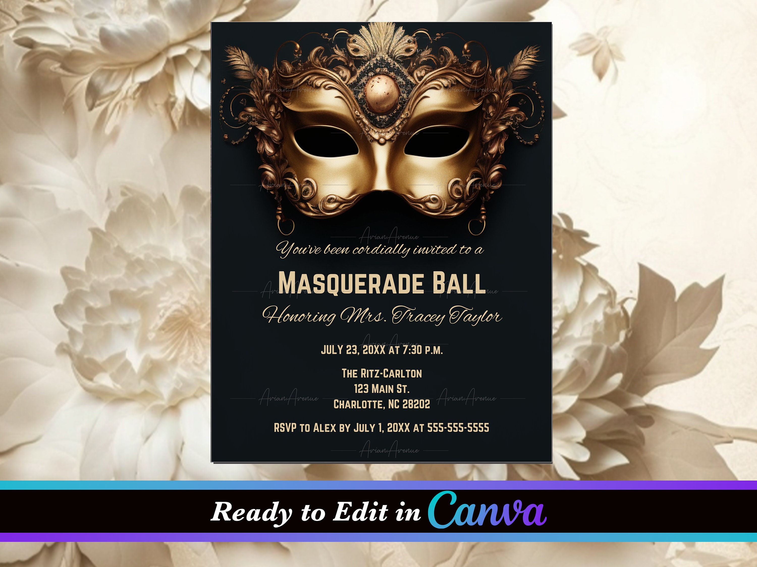 Masquerade Masks Invitations Templates