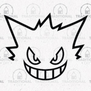 Gengar Face Stamp Pokemon Design SVG Bundle Digital File Download for ...