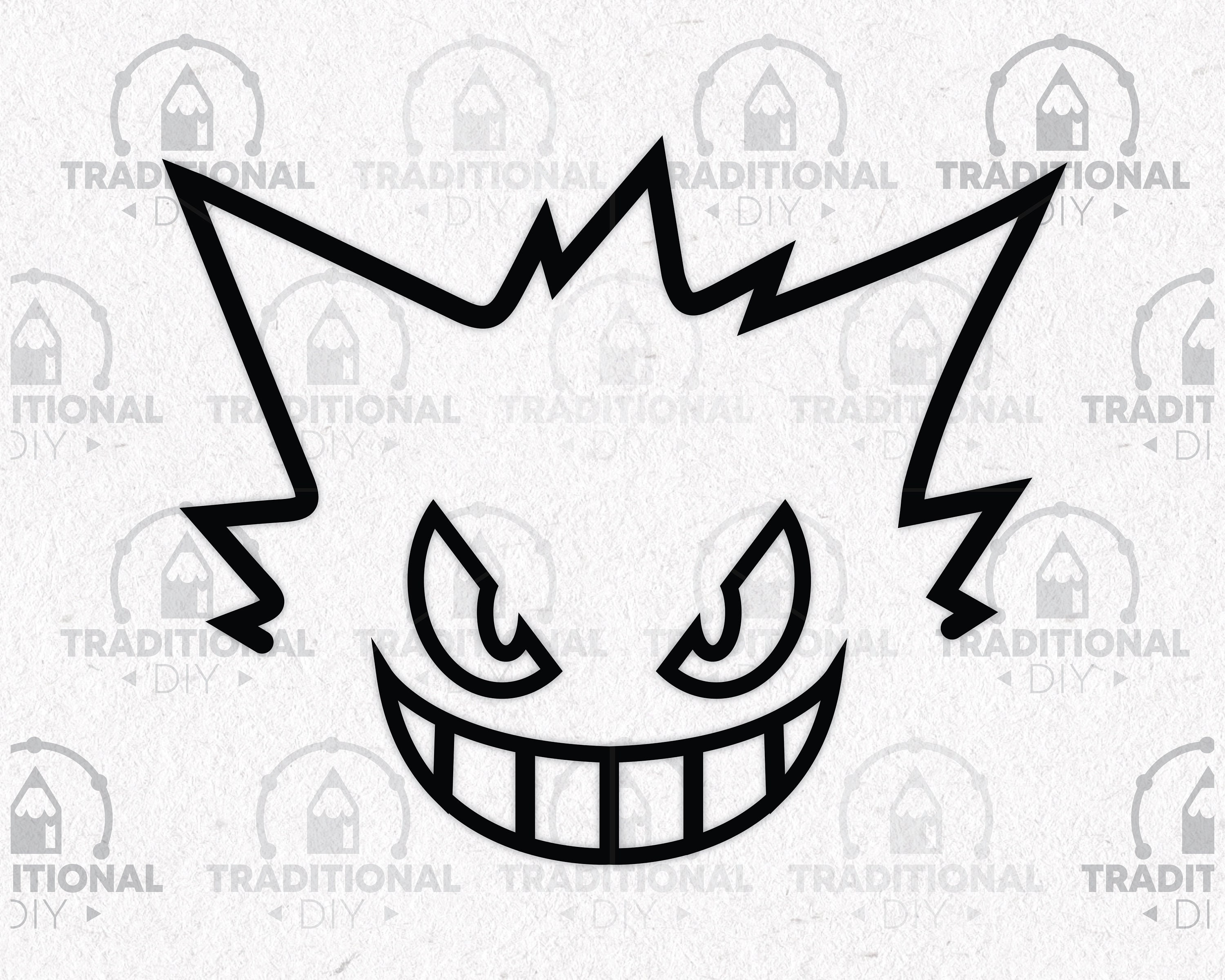 Gengar Face Stamp Pokemon Design SVG Bundle Digital File Download for ...