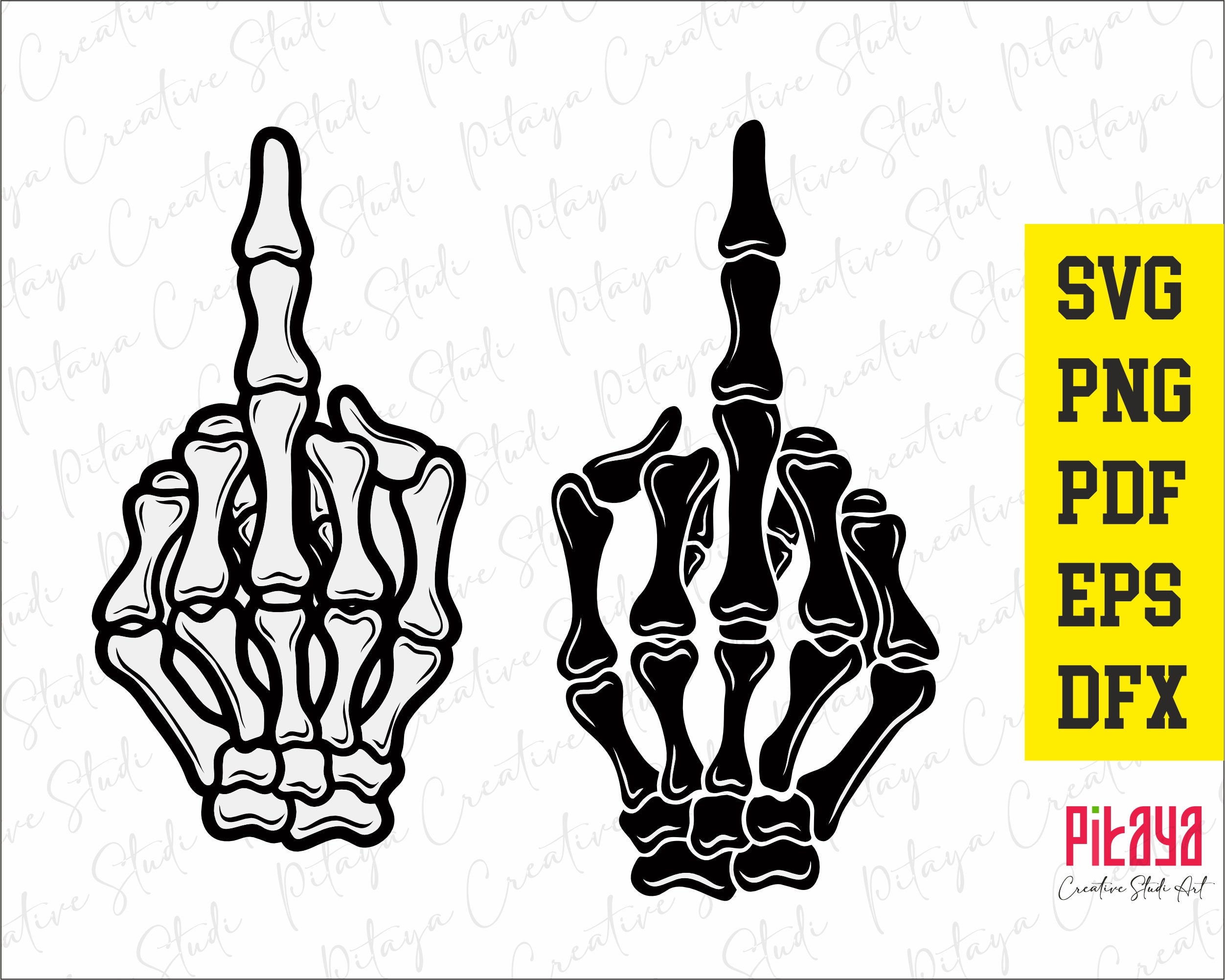 Skeleton Middle Finger SVG Digital Instant Download for - Etsy