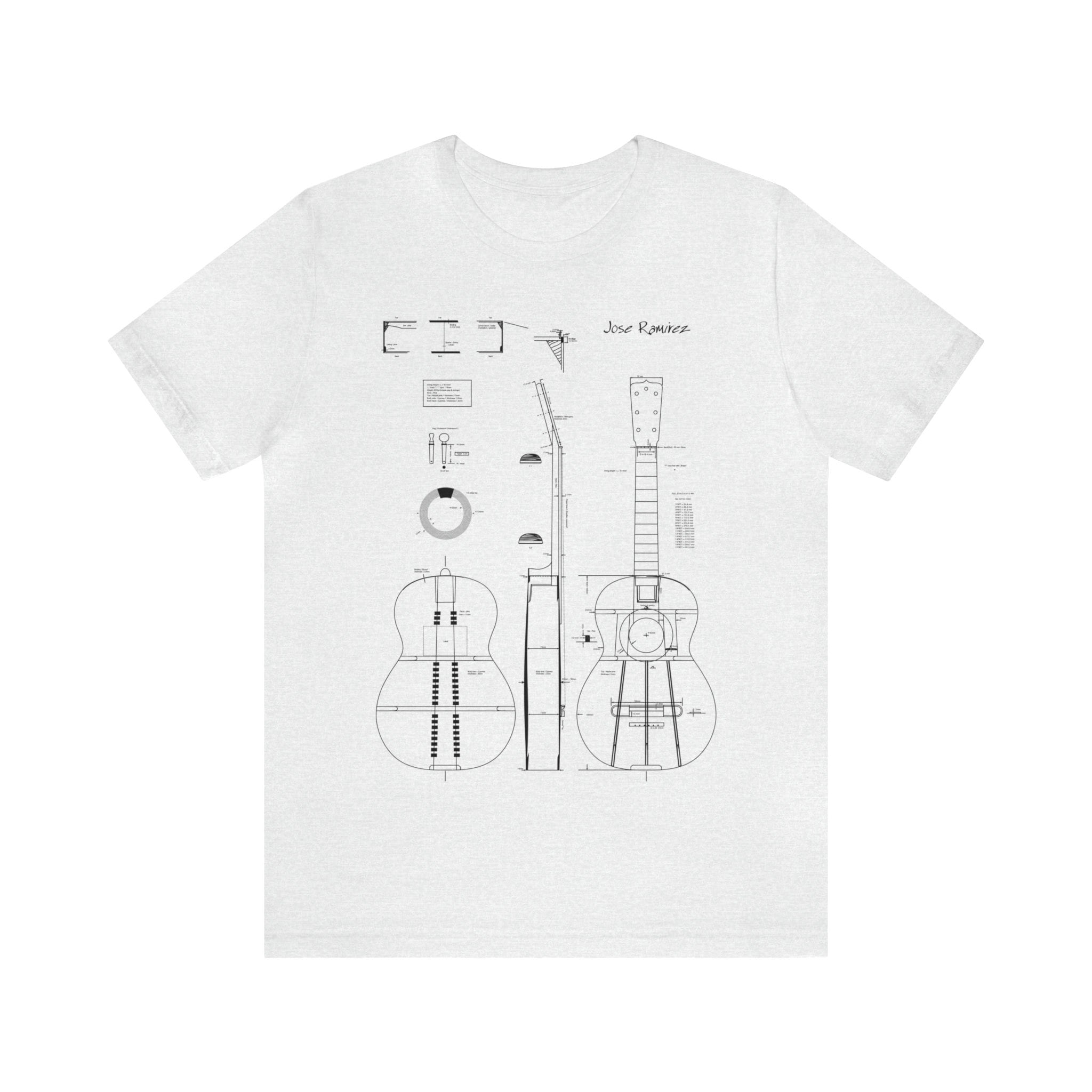 Classical Guitar Jose Ramirez Blueprint T-Shirt