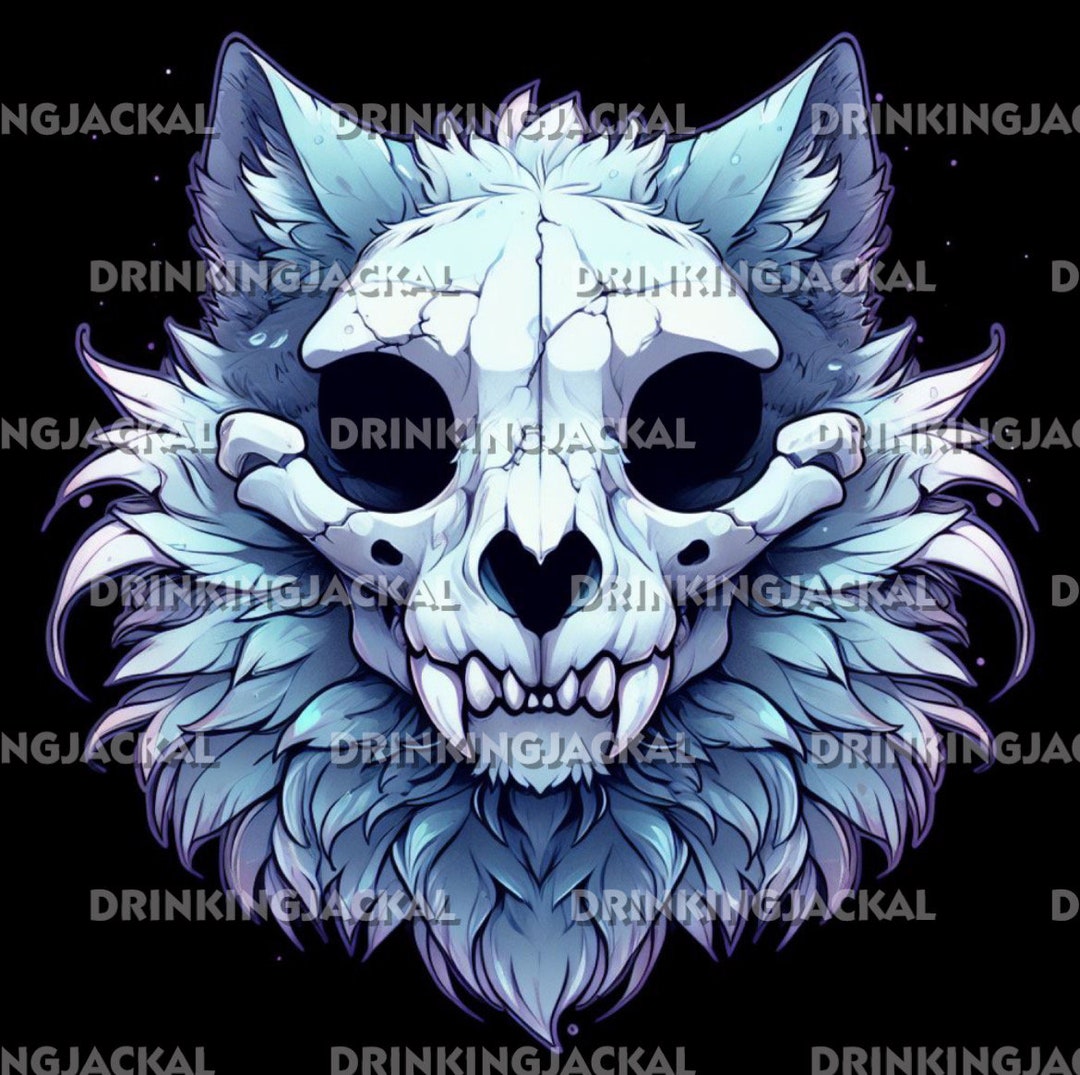 Skulldog Skullcat Furry Fursona Skullsona Skull Dopt With - Etsy