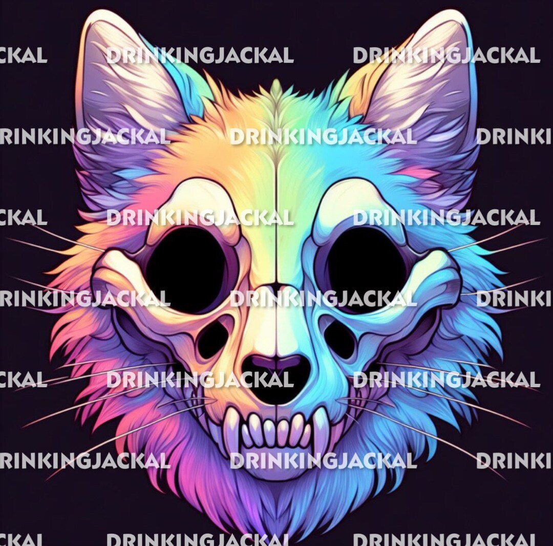 Skulldog Skullcat Furry Fursona Skullsona Skull Dopt With Vinyl Decal ...