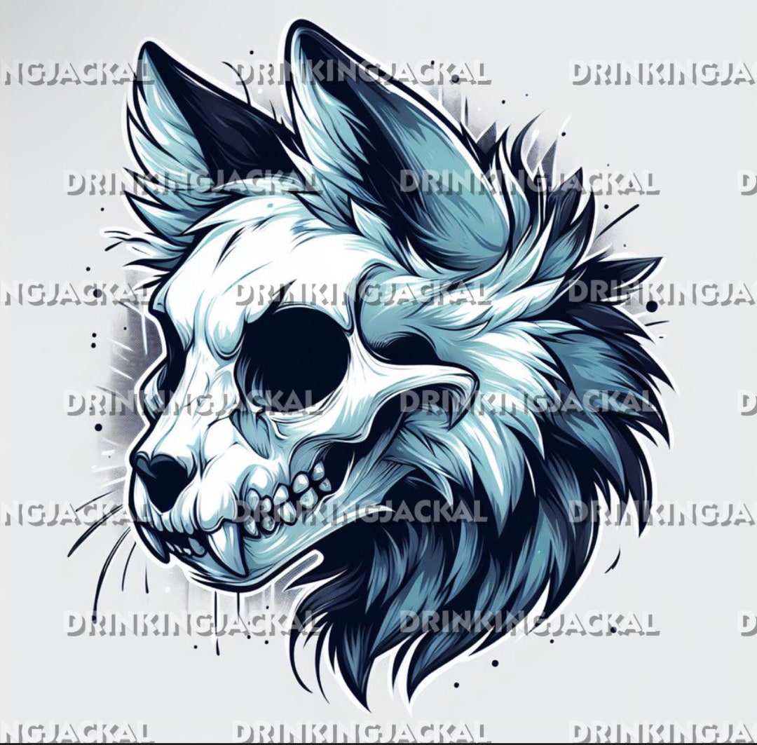 Skulldog Skullcat Furry Fursona Skullsona Skull Dopt With Vinyl Decal ...