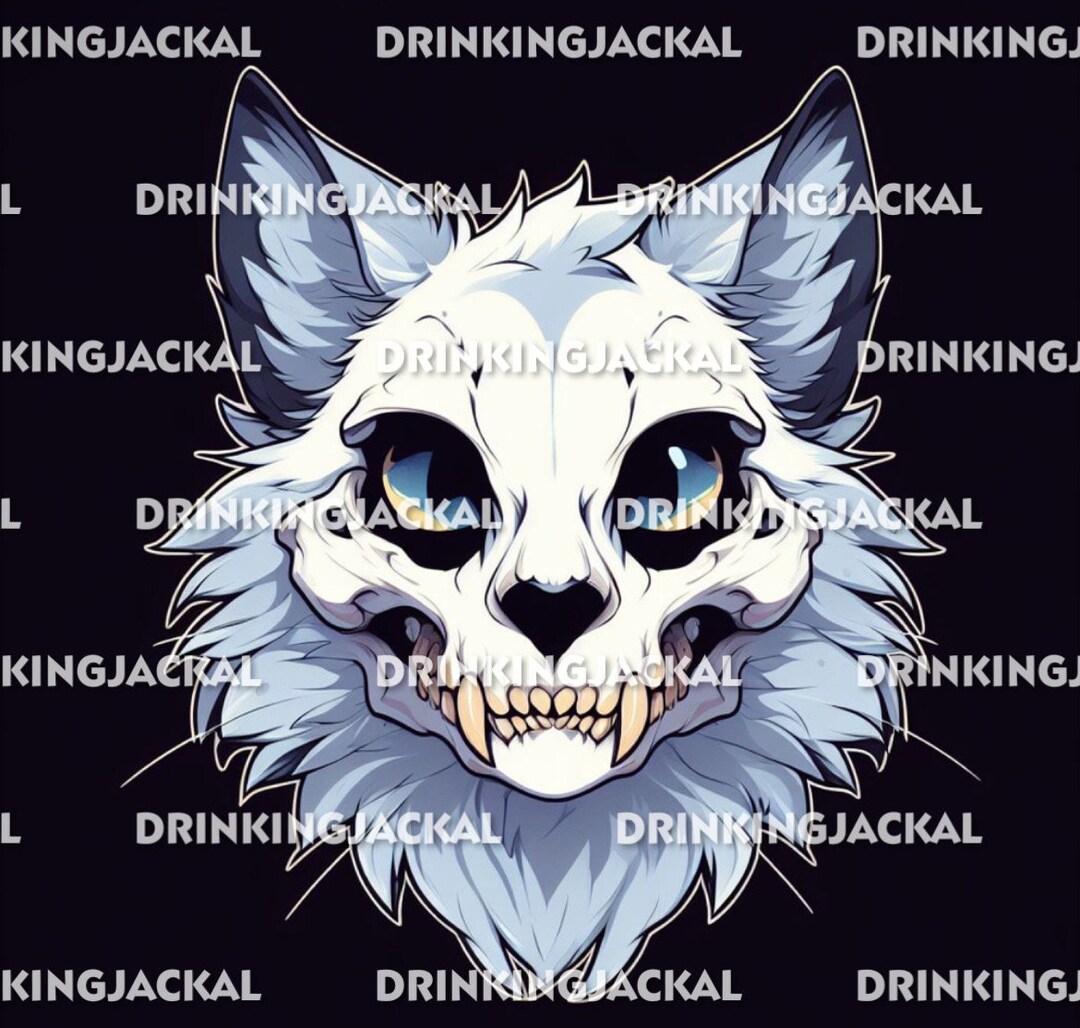 Skulldog Skullcat Furry Fursona Skullsona Skull Dopt With Vinyl Decal ...