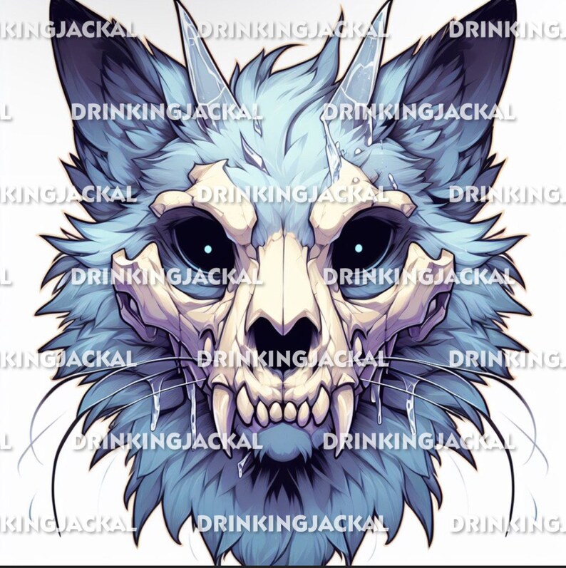 Skulldog Skullcat Furry Fursona Skullsona Skull Dopt With - Etsy