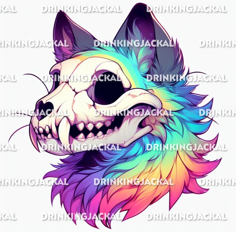 Skulldog Skullcat Furry Fursona Skullsona Skull Dopt With - Etsy