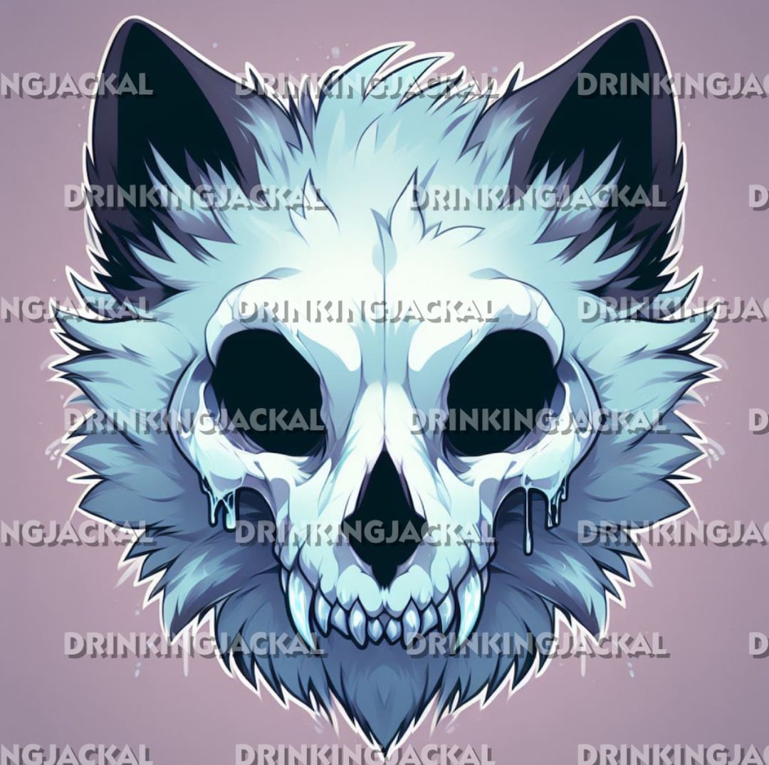 Skulldog Skullcat Furry Fursona Skullsona Skull Dopt With Vinyl Decal ...