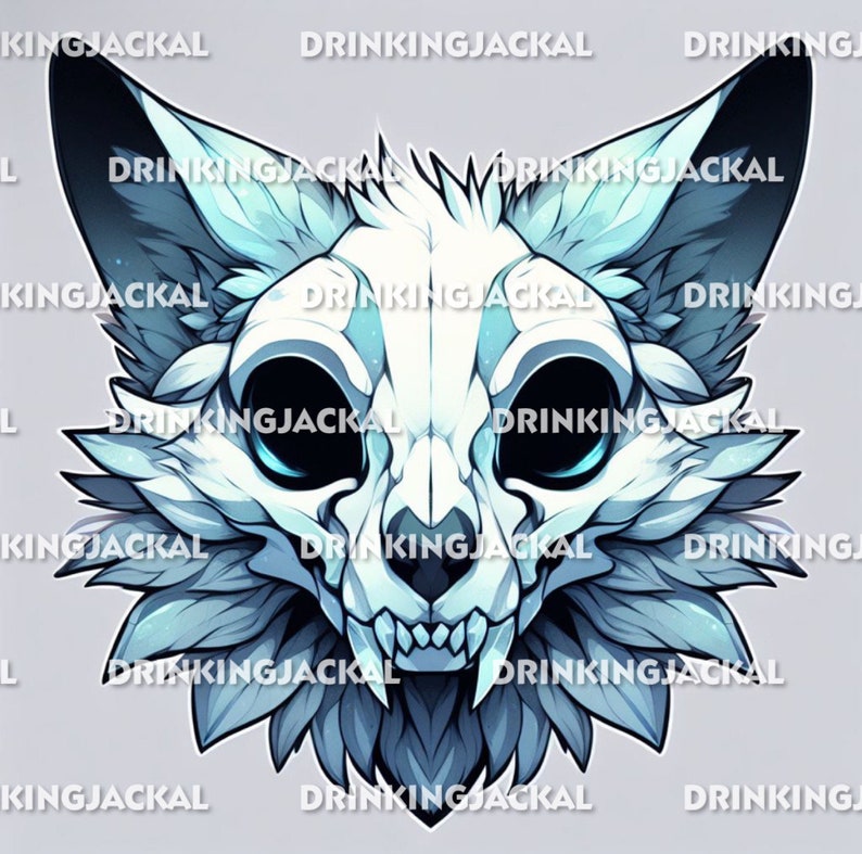 Skulldog Skullcat Furry Fursona Skullsona Skull Dopt With Vinyl Decal ...