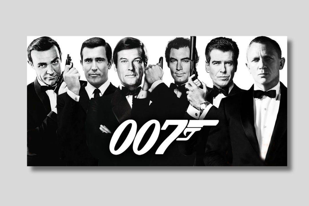 All James Bond Actor Together, James Bond Poster, 007 James Bond Print ...