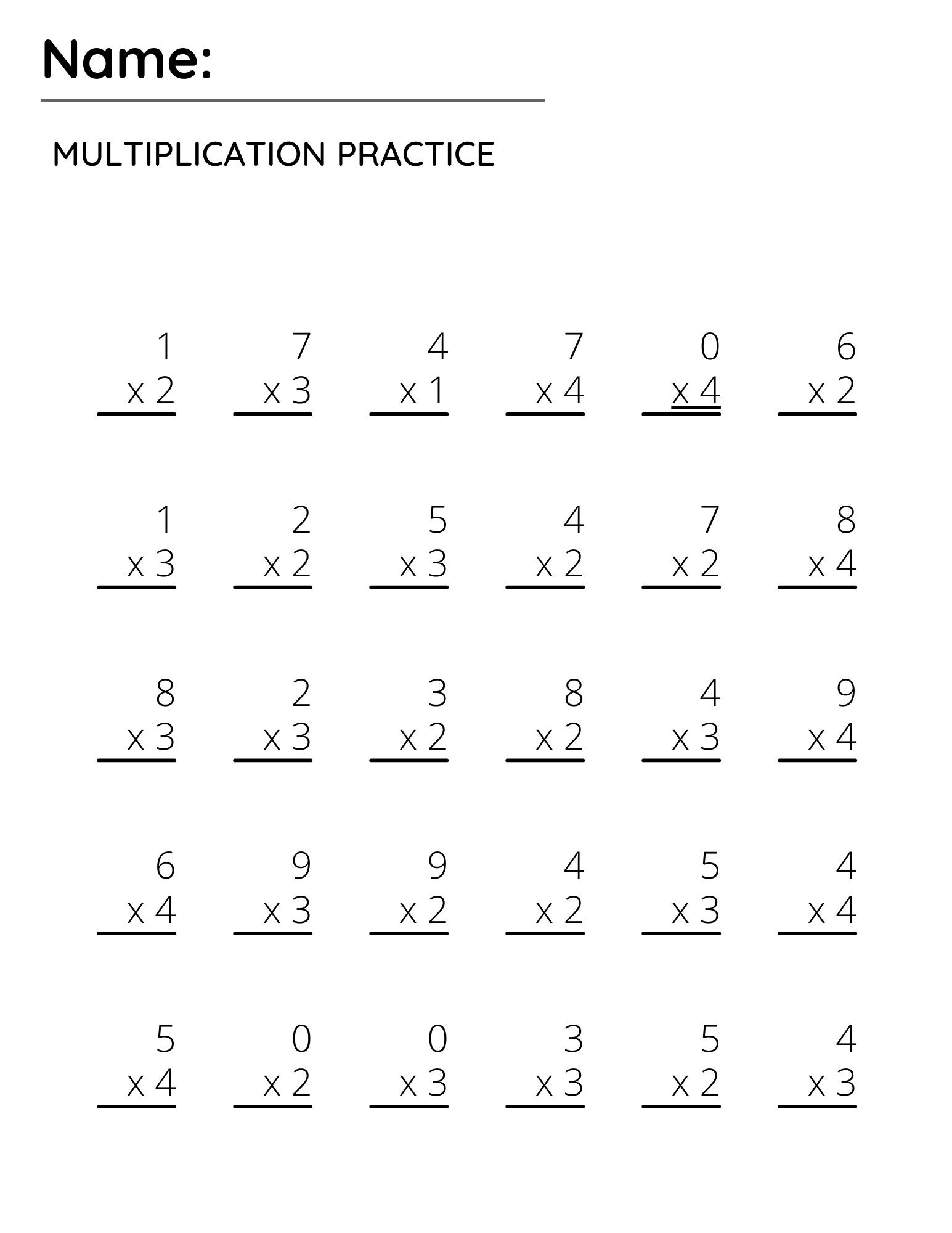 Multiplication Practice - Etsy