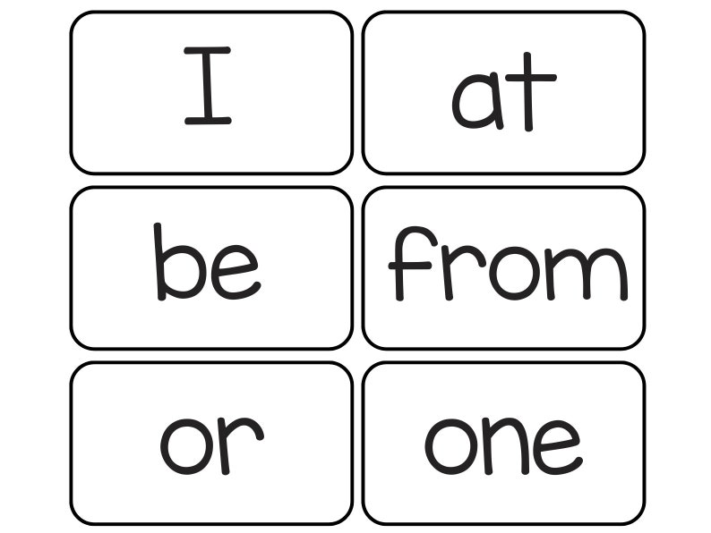 100 Printable Fry's First Hundred Sight Word Flashcards. Kindergarten ...