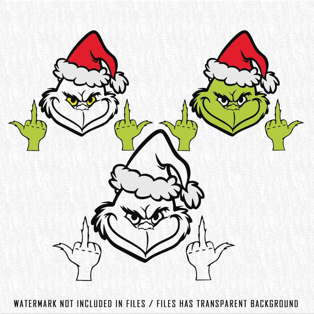 Grinch Middle Finger SVG, Grinch Giving the Finger, Middle Finger SVG ...