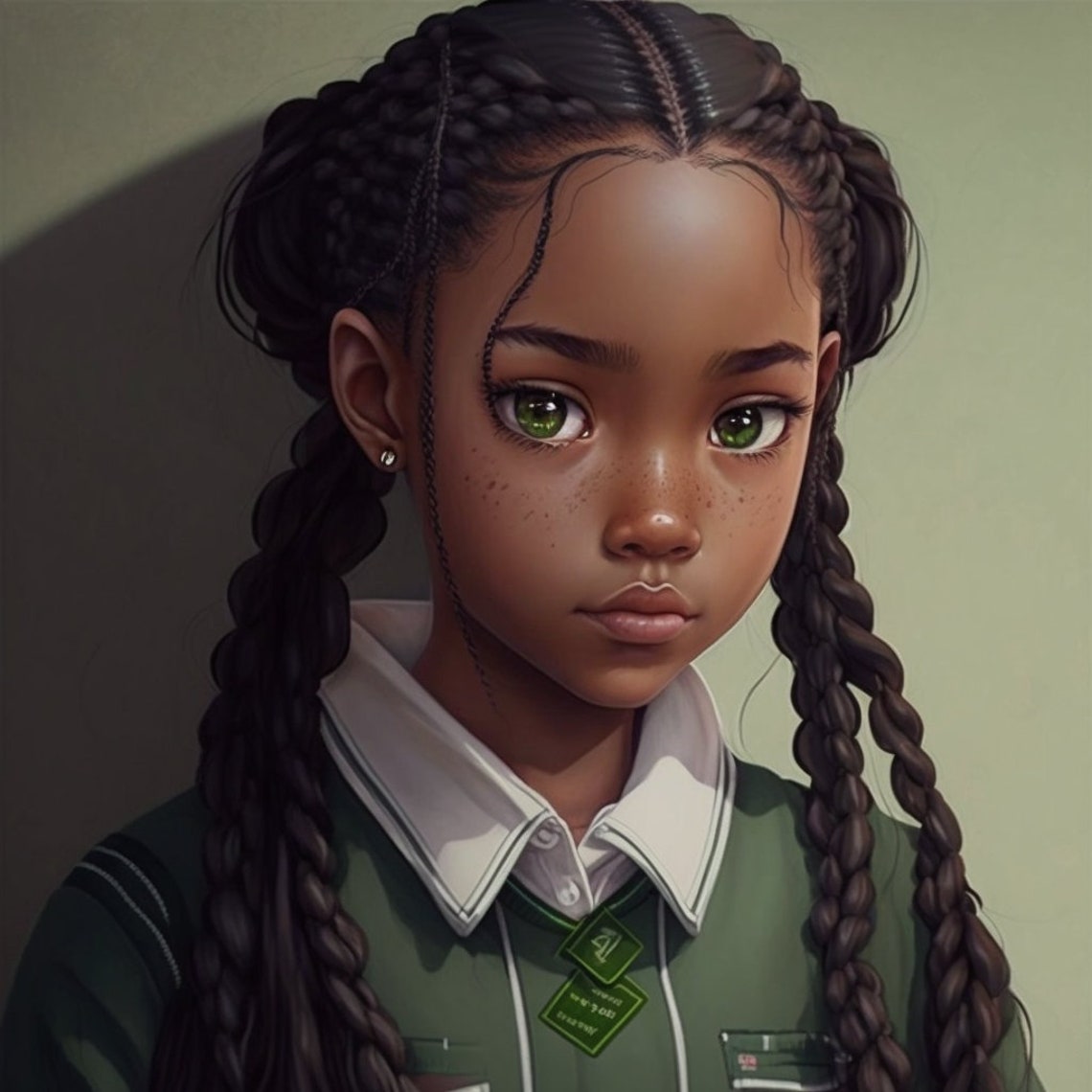 African American Anime Girl Digital File, Anime Girl Design, Anime Art ...