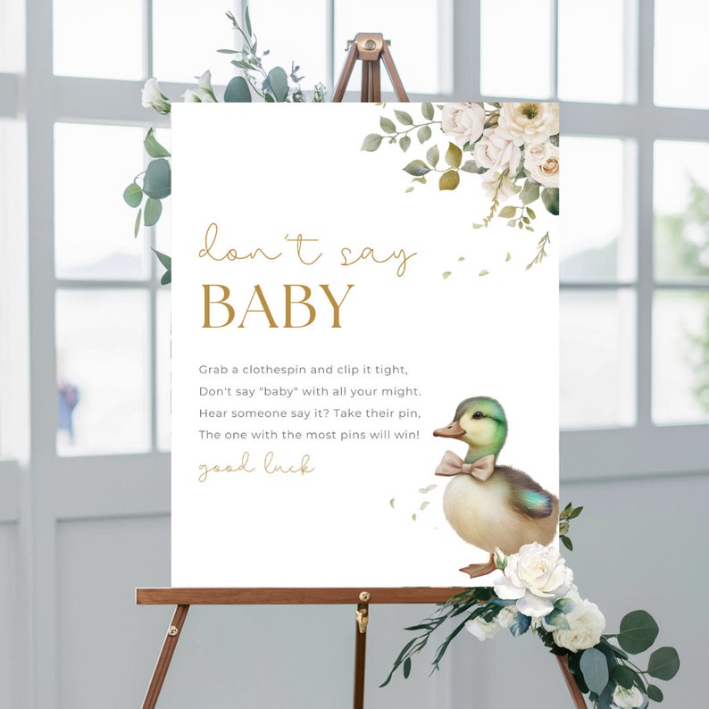 Don't Say Baby Clothespin Game, Don't Say Baby Sign Printable, Mallard ...