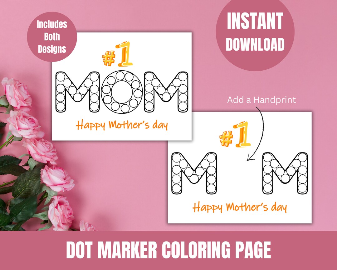 Mother's Day Dot Marker 1 MOM Shaped Page for Preschoolers. Mother's ...