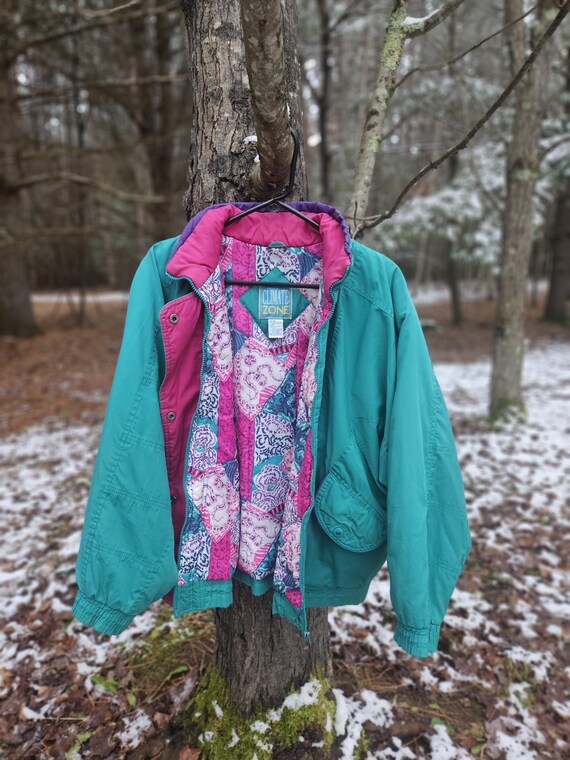 80s Vintage Climate Zone Jacket - Teal / Pink - Me