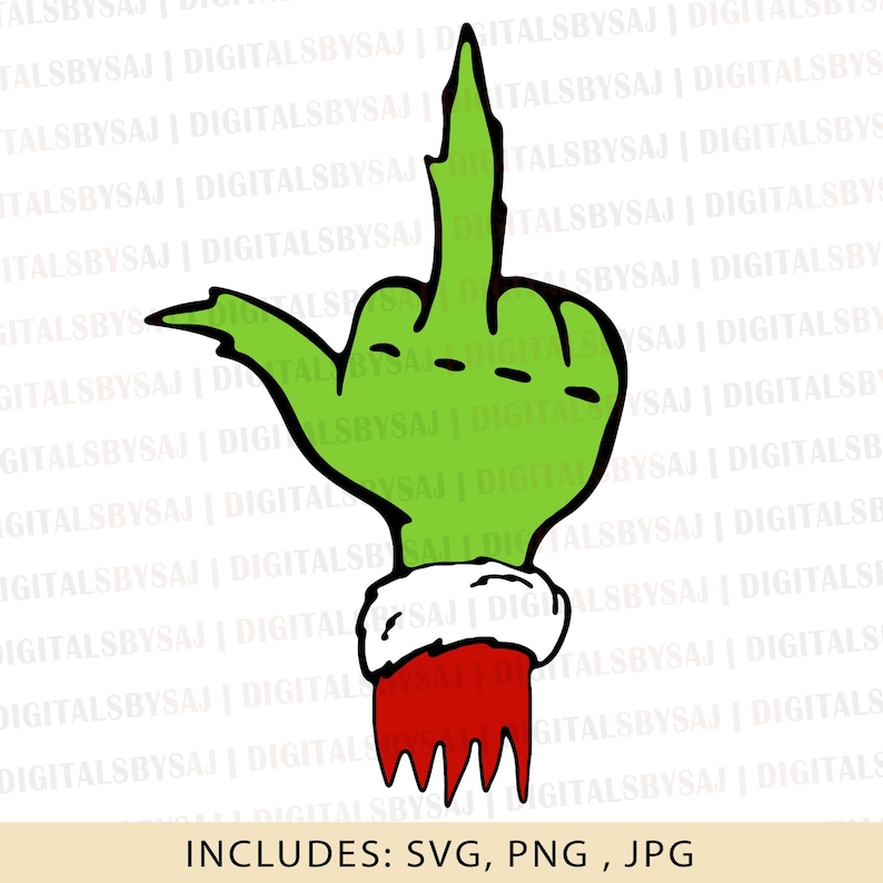 Grinch Middle Finger, Grinch Middle Finger SVG, Grinch Middle Finger ...