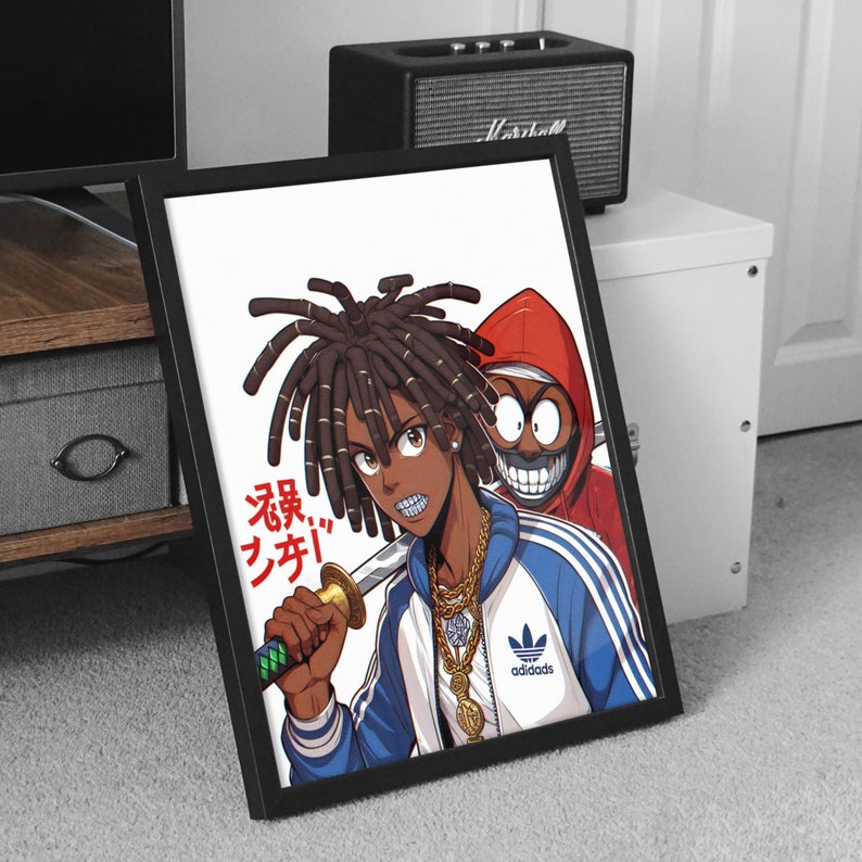 African-american Anime Poster Art Print Black Anime Art - Etsy