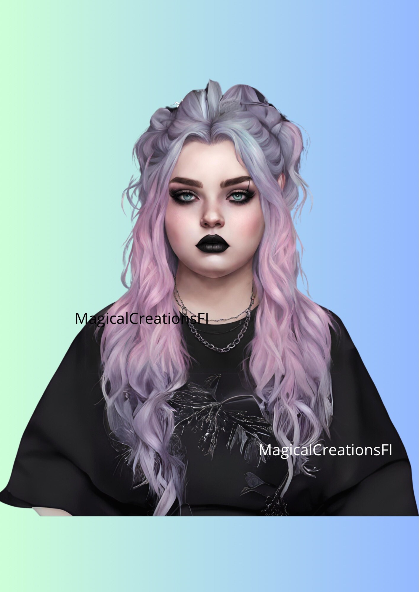 Pastel Goth Girl Clipart Plus Size Edition, 50 High Quality Pngs ...