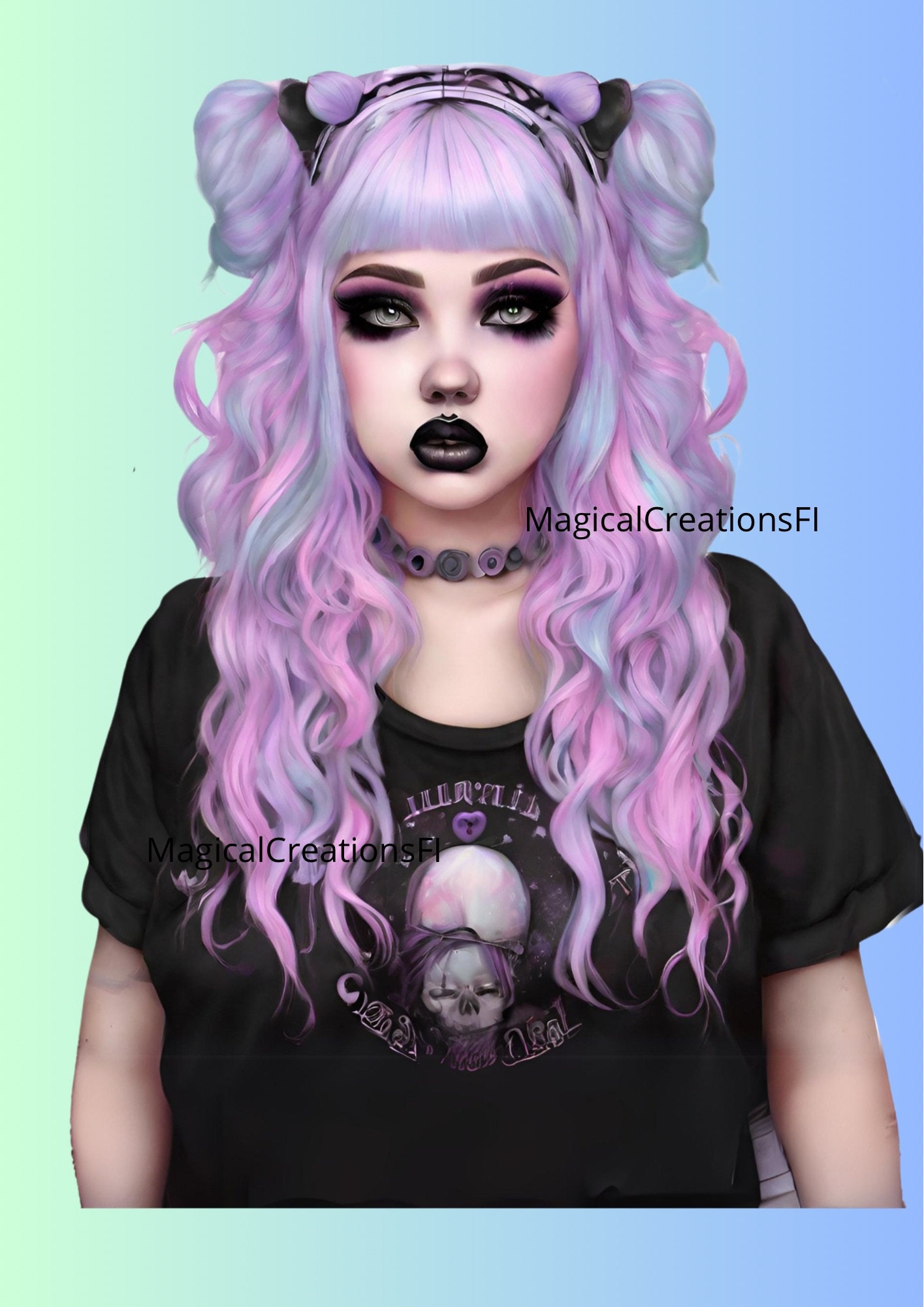 Pastel Goth Girl Clipart Plus Size Edition, 50 High Quality Pngs ...