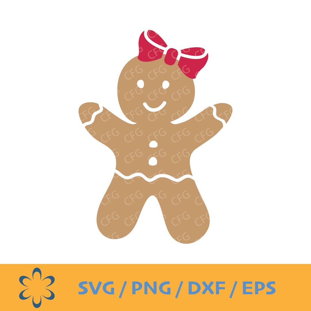 Gingerbread Girl Svg Gingerbread Woman Svg Christmas Svg - Etsy