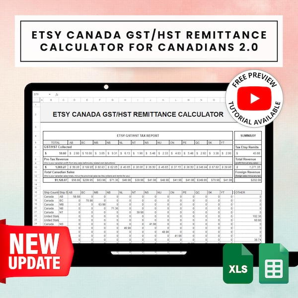 Canada Tax Template - Etsy