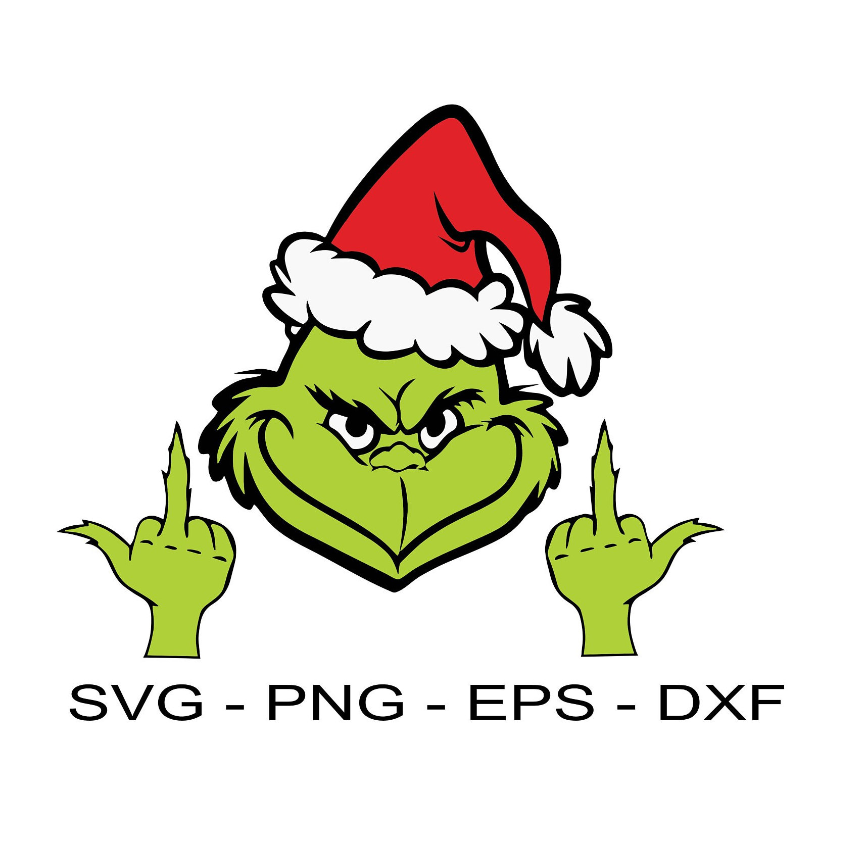 Grinch Middle Finger SVG, Grinch Giving the Finger, Middle Finger SVG ...