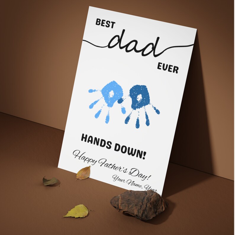 Father's Day Handprint Craft Best Dad Ever Hands Down, Handprint Sign ...