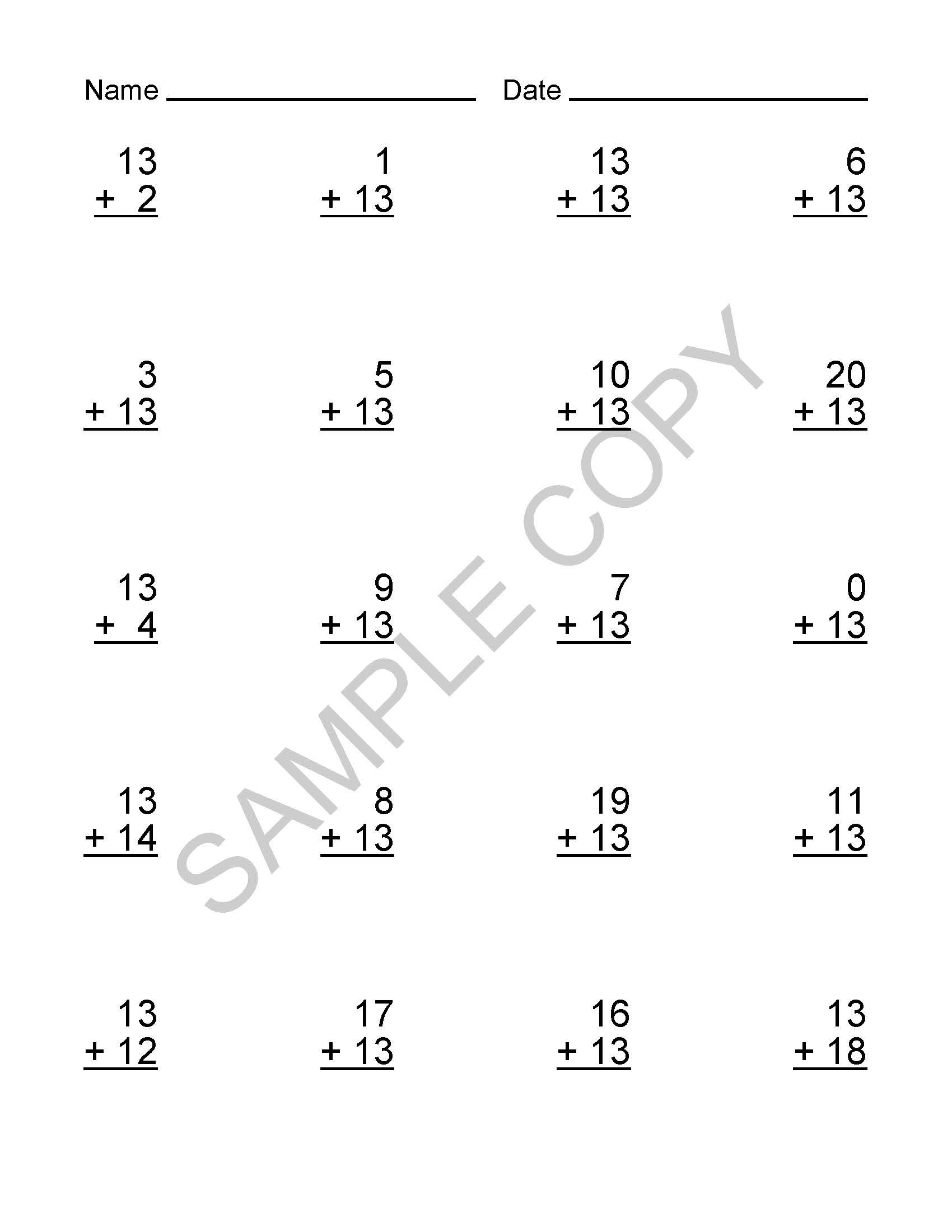 21 Printable Math Worksheets for Kids Ages 5-8. Single Digit Addition ...