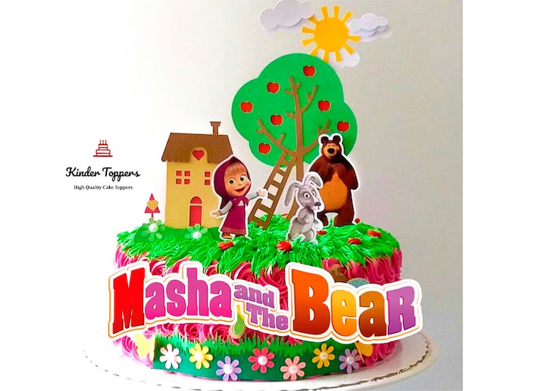 Masha and the Bear Cake Topper, Easy Printable Digital File, to Print ...