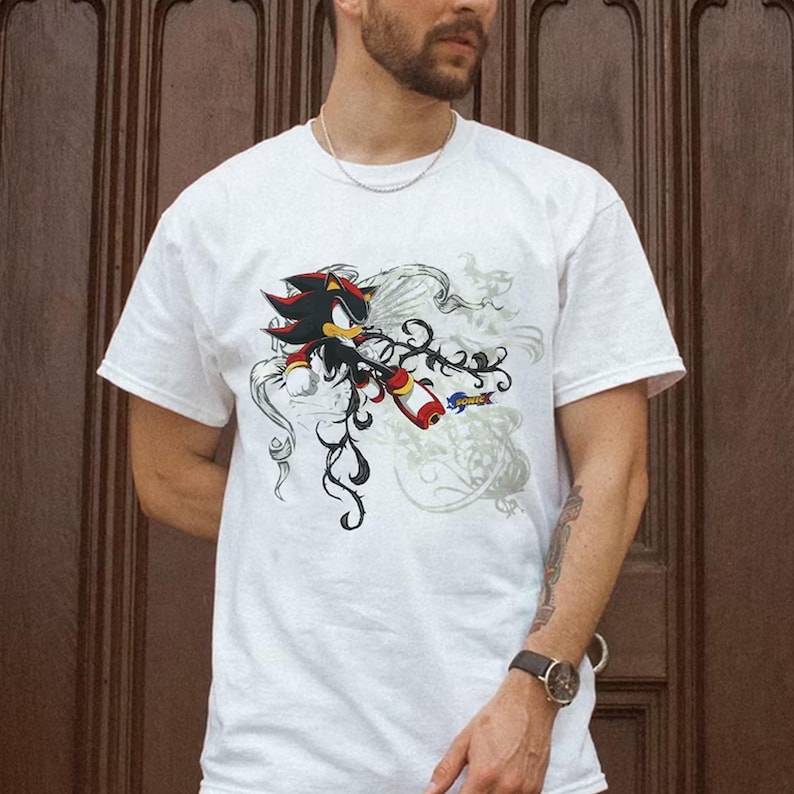 Sonic X Shadow White Tribal Shirt, Shadow Jesse Pinkman Shirt, Sonic ...