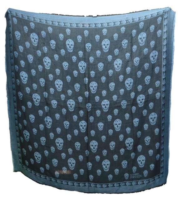 ALEXANDER MCQUEEN AMQ Signature Skull Print Blue B