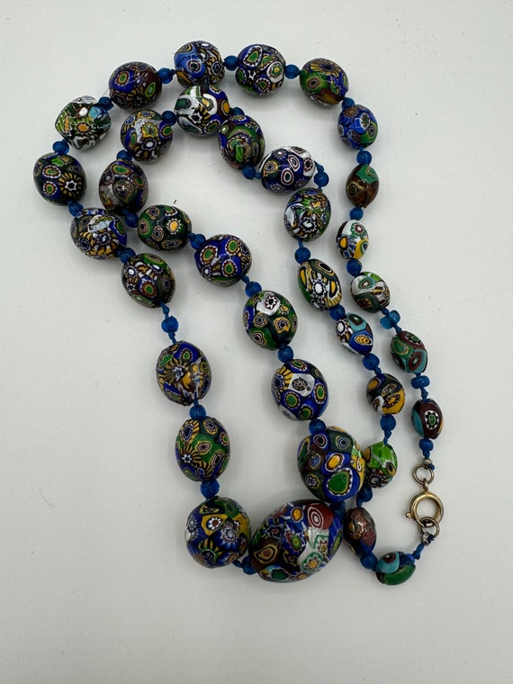 Vibrant Millefiori Italian Glass Bead Necklace