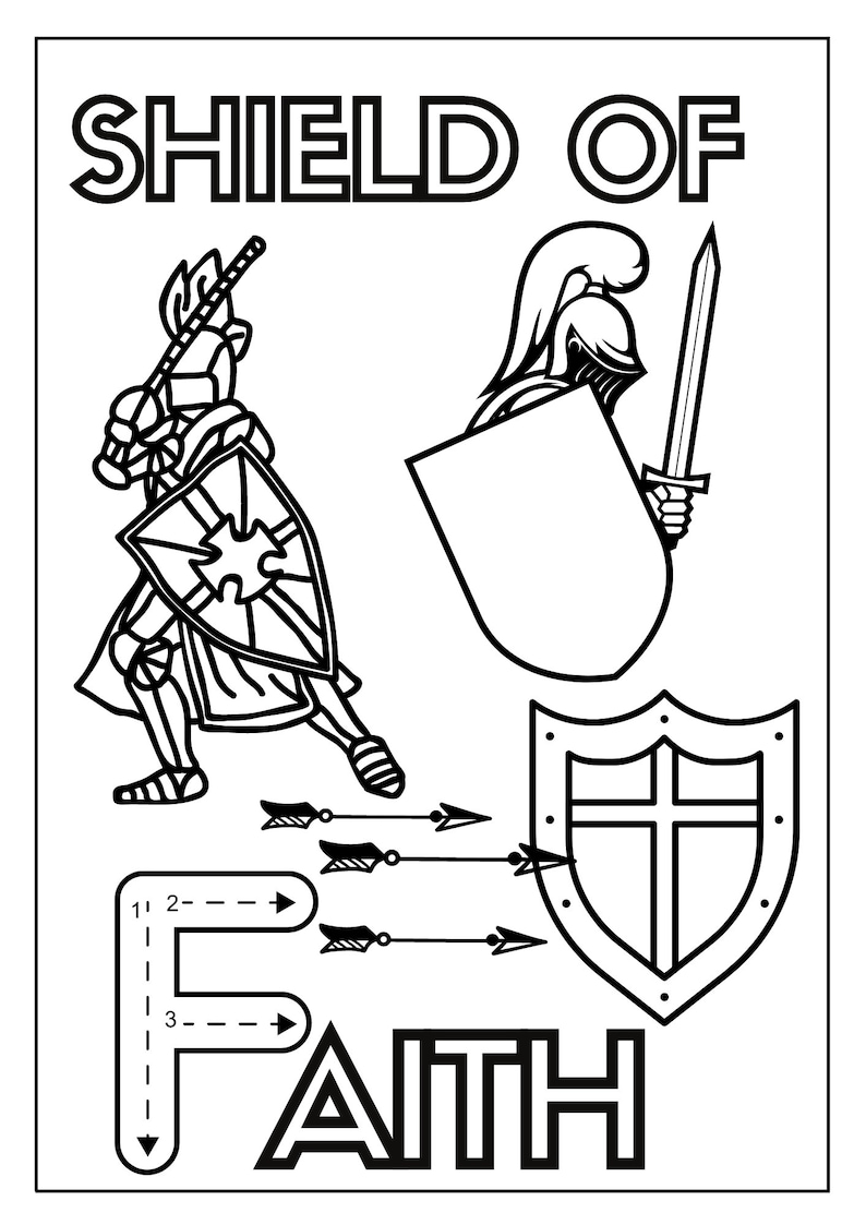 Christian Coloring Pages for Toddlers and Kids Armor of God Coloring ...